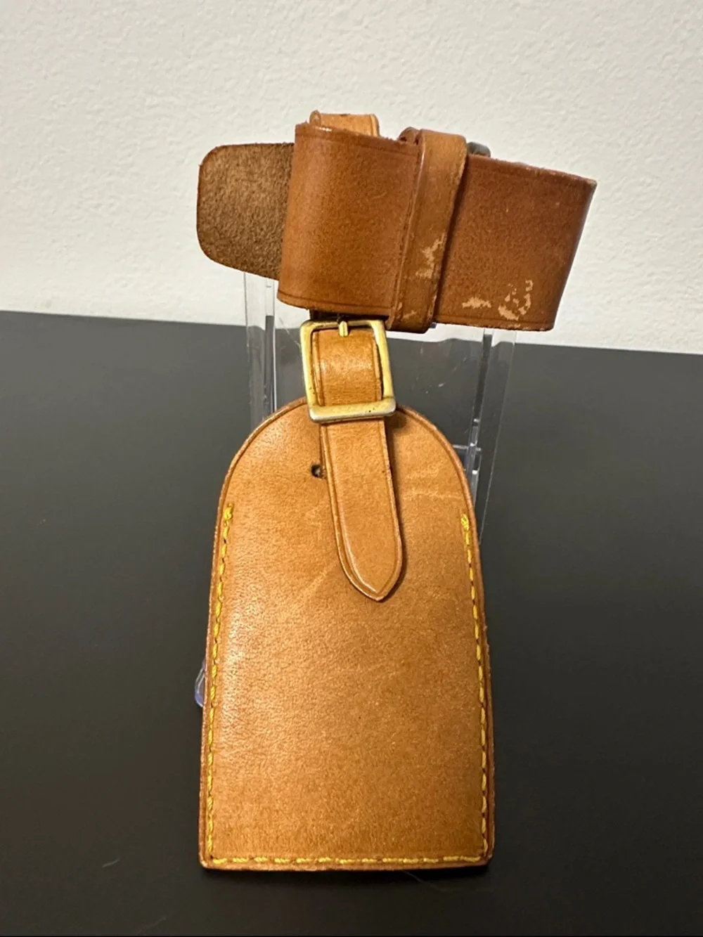 💯 Authentic Louis Vuitton Vachetta Tan Leather Luggage Tag with Strap